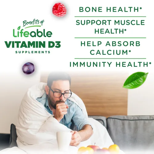 Miniatura 3 de Gomitas de vitamina D para adultos 5000 UI Vitamina D3 de gran sabor Apoyo inmunológico y huesos saludables Suplemento de vitamina D