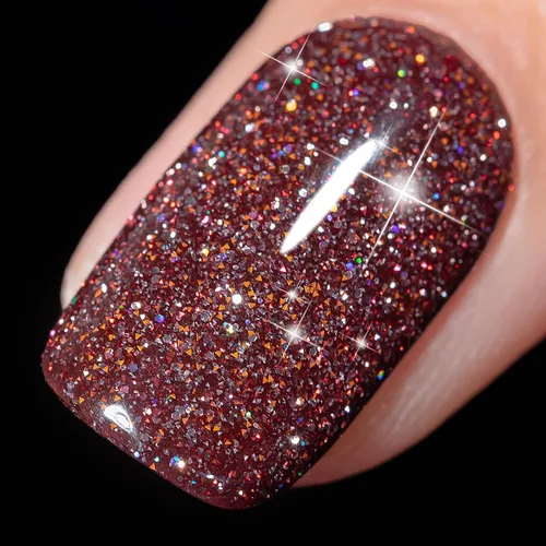 Miniatura 11 de YTD Likomey - Esmalte de uñas de gel con purpurina reflectante, 0.5 fl oz (15 ml), color negro con destellos de diamante, tono azul oscuro