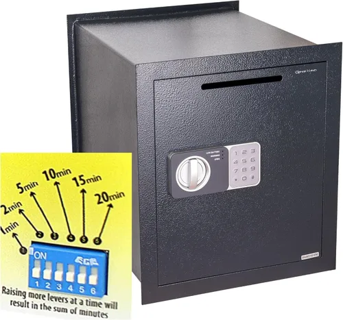 Miniatura 8 de Genie Hand Caja de seguridad antirobo, apertura controlada con temporizador, bloqueo de clase B, tecnología antirebote y llaves de apertura