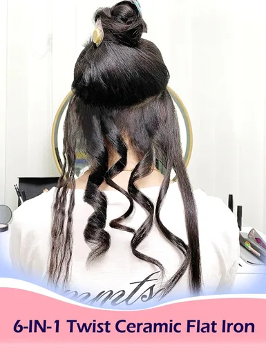 Miniatura 4 de ANGENIL Plancha Plana de Cerámica Pro Twist de 1 Pulgada, Alisador y Rizador de Cabello de Doble Voltaje 2 en 1, Multi-Estilizadores Plancha Plana