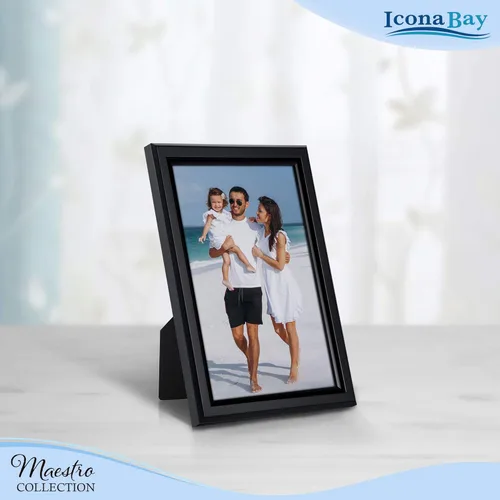 Miniatura 5 de Icona Bay Juego de marcos de fotos de 4 x 6 pulgadas (negro, paquete de 12), estilo contemporáneo con clase, colección Maestro