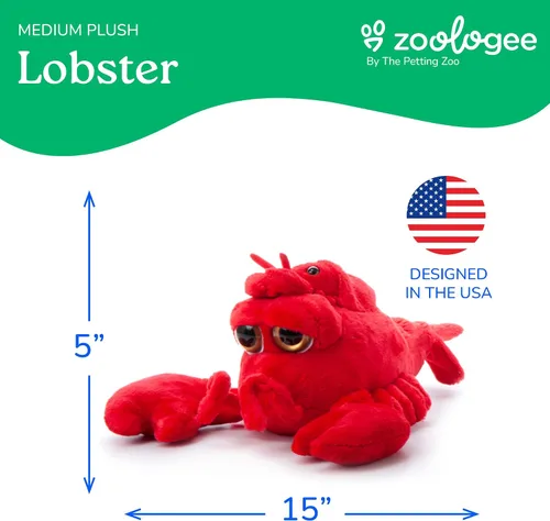 Miniatura 5 de The Petting Zoo Peluche de langosta para mamá y bebé, regalos para niños, animales del océano Pocketz, juguete de peluche de langosta de 15 pulgadas