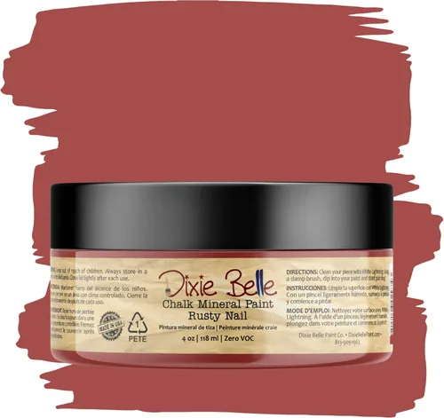 Miniatura 370 de Dixie Belle Paint Company - Pintura con acabado de tiza para muebles, color negro (Caviar), 1 galón, 128 fl oz, pintura mineral color rosa intenso