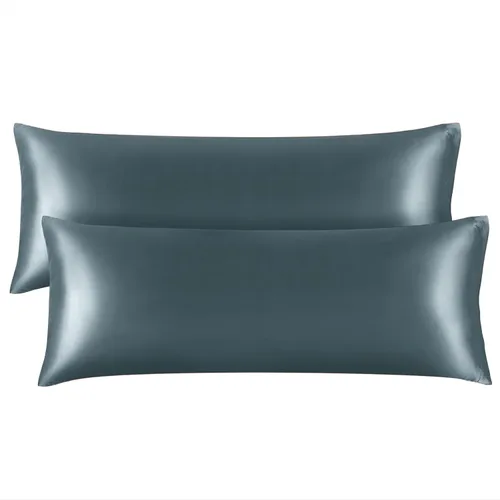 Miniatura 75 de Bedelite Funda de almohada de satén para el cuerpo, súper suave y refrescante, para el cabello y la piel, transpirable, sedosa y larga, 20 x 54 Rosa