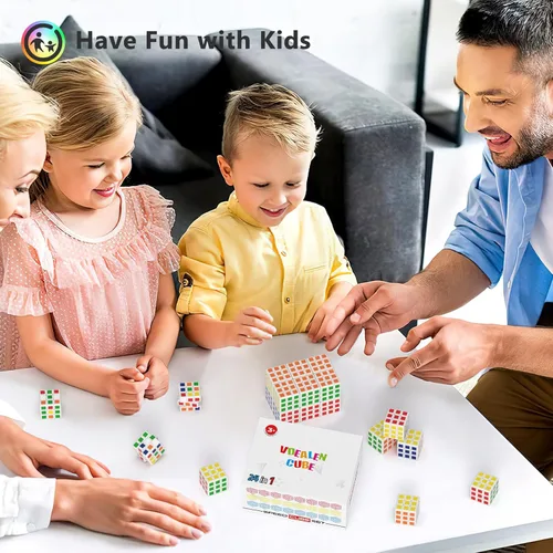 Miniatura 8 de Vdealen - Juego de 24 mini cubos rompecabezas para fiestas para niños, cubo mágico de 3x3 de 1.18 pulgadas para recompensas escolares y premios