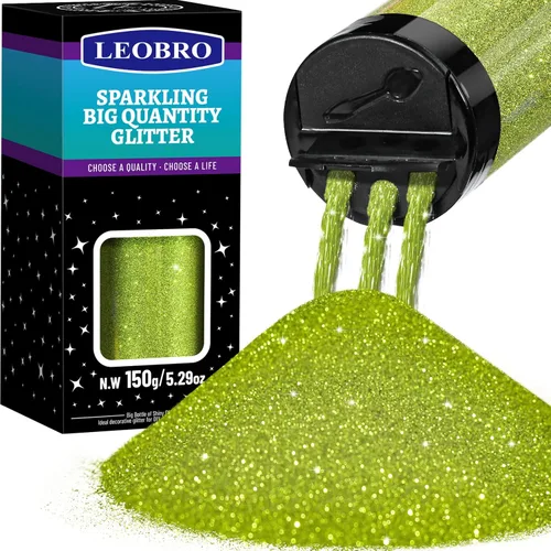 Miniatura 26 de LEOBRO Purpurina verde, purpurina gruesa, 5.29 onzas (5.29 oz), purpurina artesanal para resina, mezcla de purpurina fina y purpurina gruesa, Verde