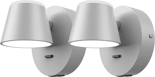 Miniatura 13 de URSOLA Aplique de pared LED con interruptor de encendido/apagado, puerto de carga USB, 110 voltios, lámpara de pared cableada con cable de 350