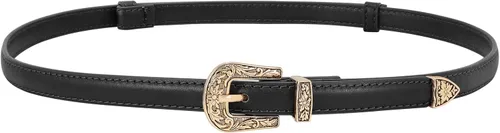 Miniatura 31 de SUOSDEY Cinturones ajustados occidentales de moda para mujer, cinturón de cuero ajustable para vestidos con hebilla vintage