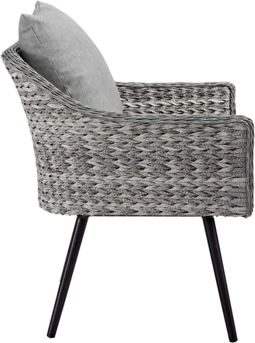 Miniatura 6 de Modway EEI-3176-GRY-GRY-SET - Sillón Endeavor de mimbre para patio al aire libre, 2 sillones, gris