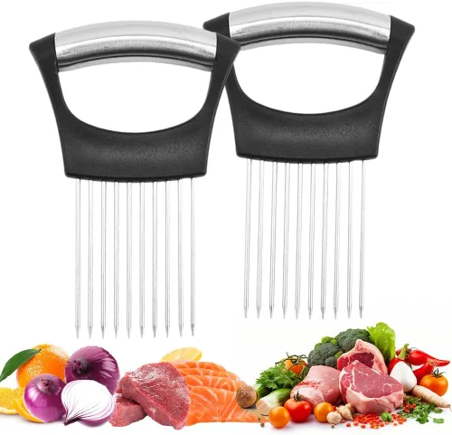 Miniatura 9 de Soporte de cebolla para rebanar, estante de acero inoxidable para rebanar cebolla, rebanador mejorado 2026, cortador de verduras y limón, 1 pieza