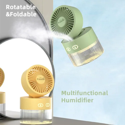 Miniatura 5 de Ventilador de refrigeración personal y humidificador de aire pequeño de 11.8 fl oz con luz nocturna LED, carga USB de escritorio 3 en 1 para oficina