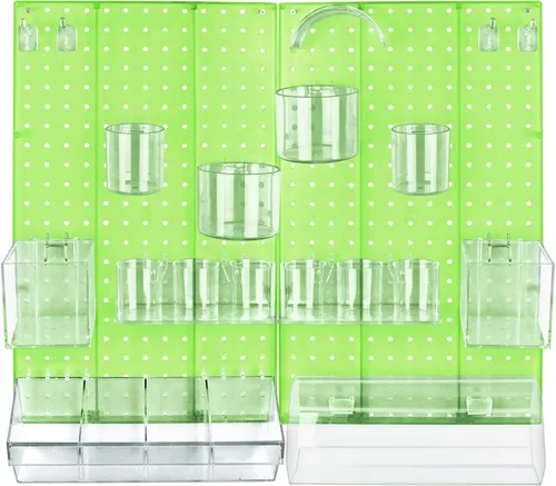 Miniatura 9 de Azar Displays 900944-BLU - Kit organizador de pared multiusos de 24 piezas con dos paneles y surtido de accesorios: ganchos, compartimento divisor