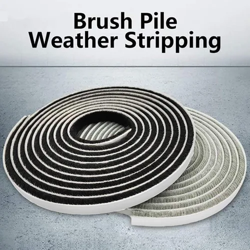 Miniatura 2 de Sello Adhesivo para Intemperie para Puerta, Tira Autoadhesiva de Cepillo para Ventana de Casa, Impermeable, Insonorizado, a Prueba de Polvo, Negro
