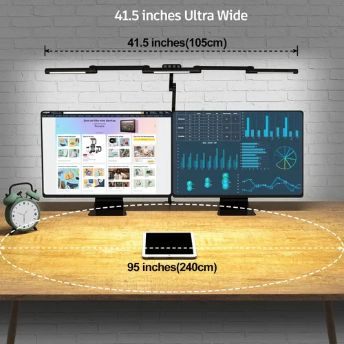 Miniatura 4 de EPABINA Lámpara de escritorio LED transformable, lámpara de escritorio de arquitecto grande de 41.5 pulgadas con abrazadera, 3 barras de luz