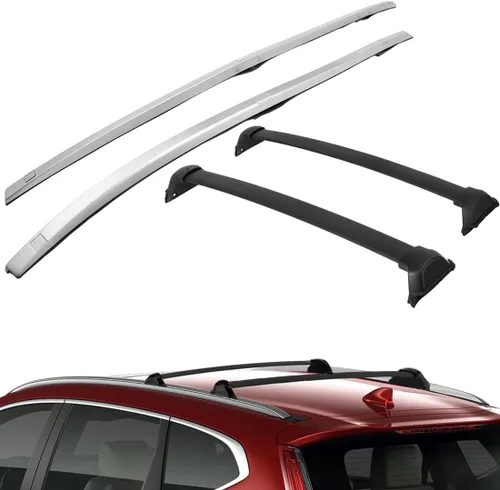 Miniatura 11 de Portaequipajes para techo, rieles laterales y barras transversales compatibles con Honda CRV CR-V 2017-2022 Kit de rieles y barras transversales
