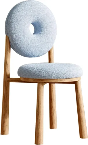 Miniatura 22 de Donut Dining Chairs,Makeup Chair,Kitchen Room Chairs Nordic Back, Dining Room with Metal Legs,Living Room Chair for Home Bedroom Cream Wind Brownish