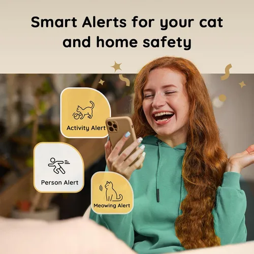Miniatura 6 de TKENPRO Dispensador de Golosinas para Cámara de Mascotas 2K, Álbum de Fotos con IA, Cámara para Perros con Seguimiento Automático de 360° y WiFi