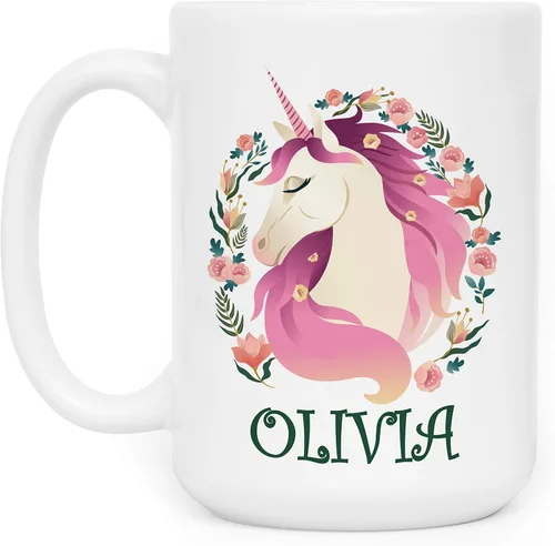 Miniatura 15 de Tazas de café personalizadas, taza de café de unicornio Dabbing con nombre, 11 onzas, regalos de unicornio personalizados