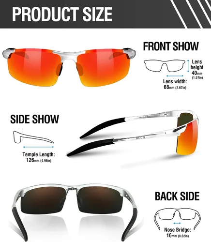 Miniatura 54 de Duco - Gafas de sol deportivas polarizadas para hombre con protección UV 8177s