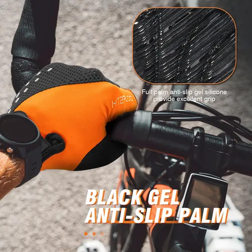 Miniatura 5 de HTZPLOO Guantes de ciclismo para hombres y mujeres con almohadilla antideslizante que absorbe los golpes, peso ligero, ajuste agradable, guantes