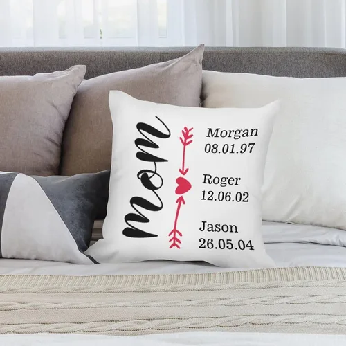 Miniatura 7 de Custom Mothers Day Pillow Cover Soft Velvet Square Pillow Case with Kids Names Family Names Custom Gift for Mom Mommy from Child Daughter Son, #1