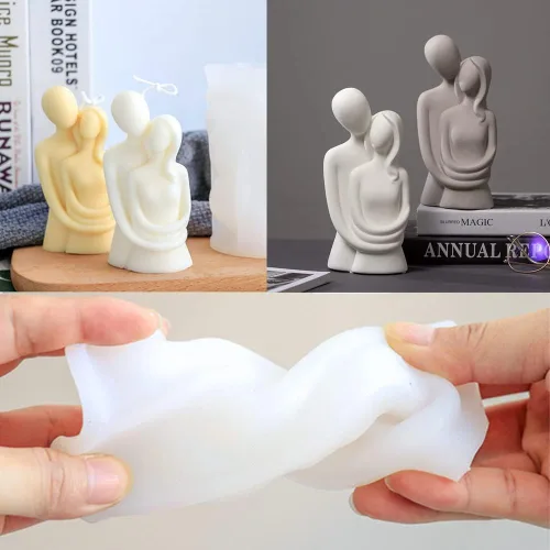 Miniatura 2 de Cestony Moldes de silicona con forma de amante en 3D para hacer velas, pilar de resina, velas de aromaterapia, cera, jabón, flores, espécimen