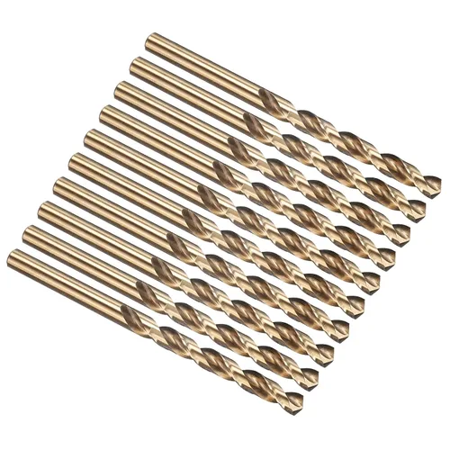 Miniatura 57 de PATIKIL Broca Jobber de 0.039 in, vástago recto M35 cobalto 5% acero de alta velocidad 135° acabado dorado para metal duro de acero inoxidable - 2