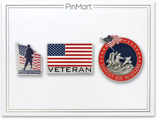 Miniatura 41 de PinMart Pin de veterano – Pin patriótico americano de solapa o sombrero – Orgulloso de ser retirado ejército, marina, fuerza aérea o cuerpo