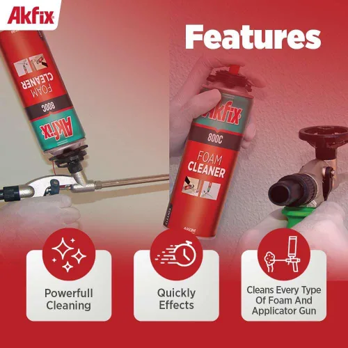 Miniatura 2 de Akfix Limpiador de pistola de espuma aislante 800C, gran removedor de sellador, disuelve espuma de poliuretano en aerosol, 1 paquete, 16.9 onzas