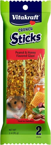Miniatura 12 de Vitakraft Crunch Sticks Hamster Treats sabor manzana y miel, paquete de 2 palitos masticables crujientes saludables para hámsters y jerbos - Juguete