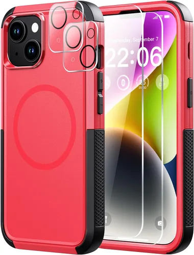 Miniatura 49 de Diverbox Funda para iPhone 13 [compatible con MagSafe] [con protector de pantalla] [a prueba de golpes] [a prueba de caídas] Funda de protección