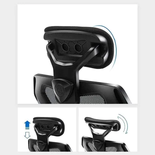 Miniatura 2 de Silla de oficina ergonómica ajustable con soporte lumbar y ruedas de respaldo alto con cojín de asiento grueso de malla transpirable