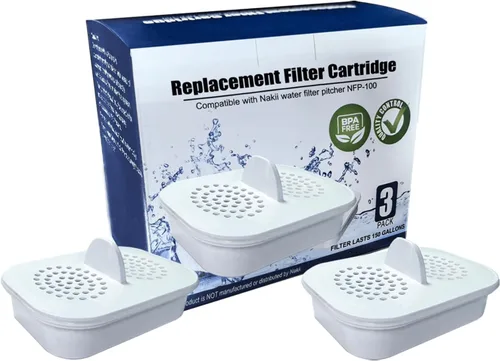NFP100 - Filtro dispensador de jarra de agua compatible con jarra de filtro Nakii NFP-100 XL18 tazas jarra de agua, reduce el cloro PFAS PFOA PFOS