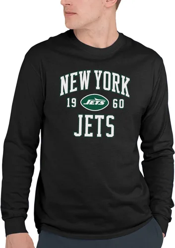 Hybrid Sports NFL - New York Jets - Established - Camisa de manga larga para hombre y mujer, talla L, New York Jets, negro