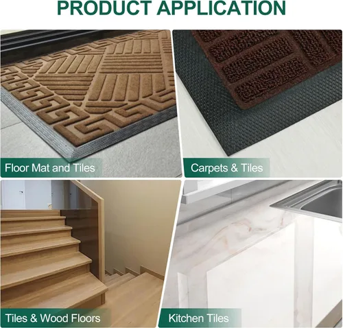 Miniatura 7 de uxcell Tira de borde de suelo para despegar y pegar, tira de transición de alfombra de PVC de 2.75 pulgadas de ancho para puerta laminada de altura