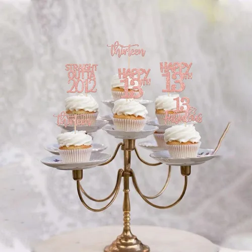 Miniatura 6 de Paquete de 24 adornos para cupcakes Straight Outta 2012 Happy 13th Birthday Thireen Awesome Since 2012, 13 fabulosas decoraciones para tartas