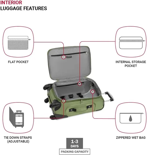 Miniatura 220 de SwissGear - Equipaje suave expandible Sion con ruedas, Negro
