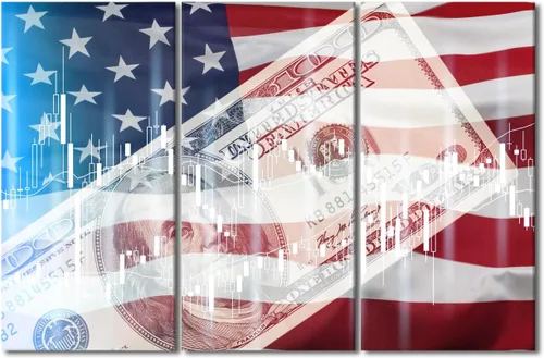 Miniatura 24 de Arte de pared de Crisis in USA para sala de estar, bandera de Estados Unidos, decoración del hogar, gráficos de otoño en Estados Unidos de América