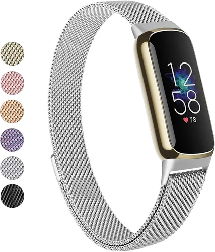 Miniatura 8 de Vanjua Correa de metal compatible con Fitbit Luxe, correa de repuesto ajustable de malla de acero inoxidable para Fitbit Luxe/Luxe edición especial