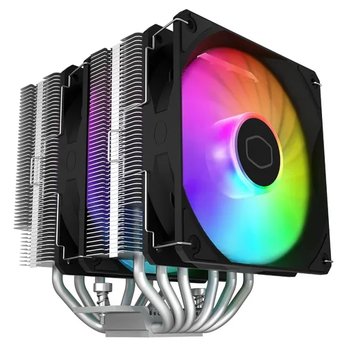 Disipador Master Hyper 620S de Torre Dual para CPU, sincronización ARGB, ventilador PWM de 4.92 pulgadas, 6 tubos disipadores de calor de contacto