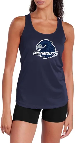 Miniatura 501 de Camiseta deportiva sin mangas oficial de NCAA Collegiate para mujer, con espalda cruzada, colección con logotipo primario