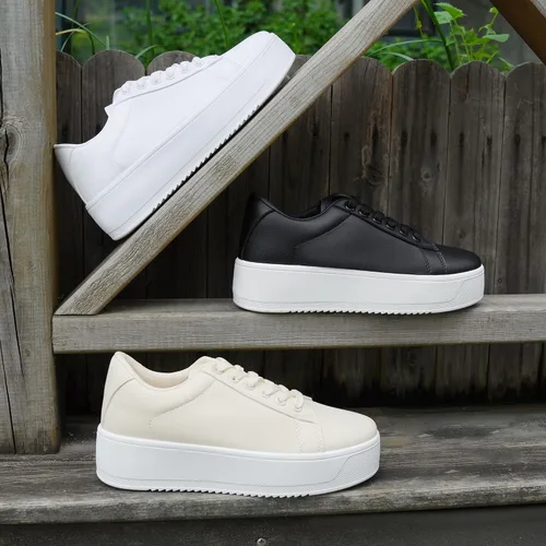 Miniatura 7 de JABASIC Zapatos deportivos de moda para mujer, con cordones, elegantes y cómodos para caminar