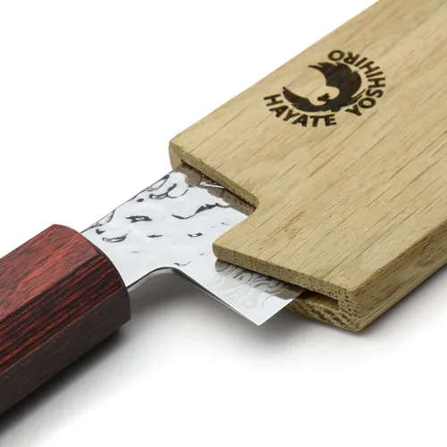 Miniatura 8 de Yoshihiro Protector magnético de hoja de madera de roble Saya para cuchillo Gyuto 7 IN (7.087 in)