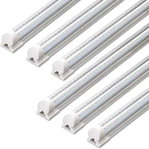 Miniatura 12 de Barrina Luz LED de tienda de 8 pies, 72 W, 10000 lúmenes, 6500 K, luces de tubo LED enlazables de cubierta transparente, lámpara T8 integrada, luces