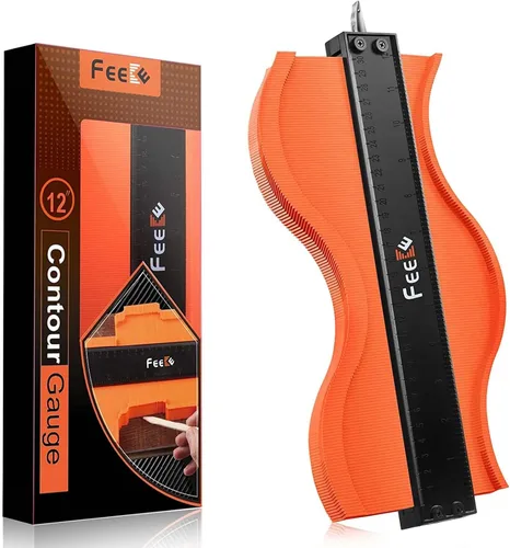 Feeke - Medidor de contorno, duplicador ajustable con cerradura, copia con precisión de forma irregular, trazado de soldadura irregular para