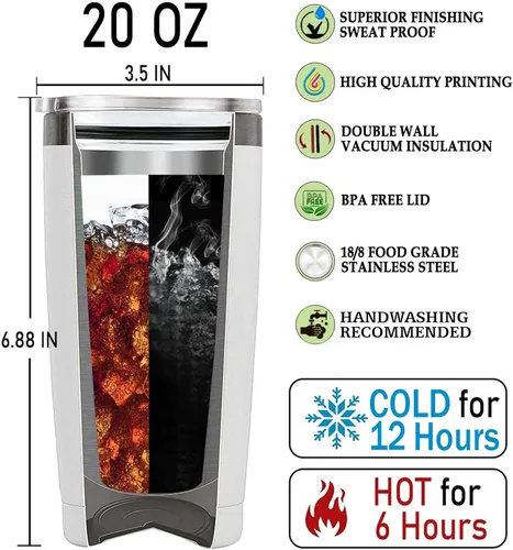 Miniatura 6 de Vaso Tumbler de Dragón Azul Regalos para Mujeres Niñas Hija Taza de Café 20oz Acero Inoxidable Aislado con Tapa Botella de Agua Taza de Viaje Regalo