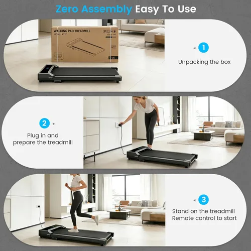 Miniatura 12 de Walking Pad Treadmill for Home - Under Desk Walk Pads with Remote Control Mini Running Portable Electric Machine Adjustable Slim Compact with