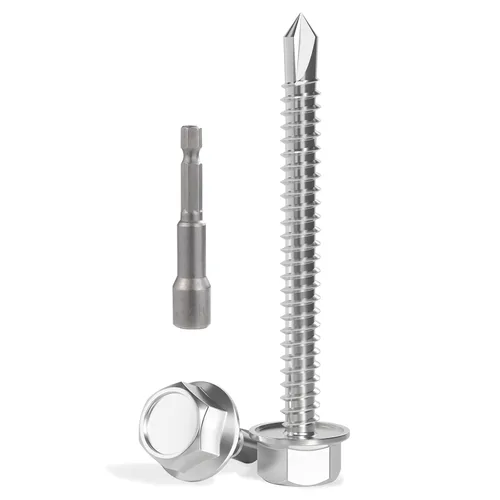 Miniatura 36 de VGBUY 170 tornillos autoperforantes para metal, tornillos autorroscantes de chapa metálica de acero inoxidable 410 #10 x 3/4 pulgadas, tornillos