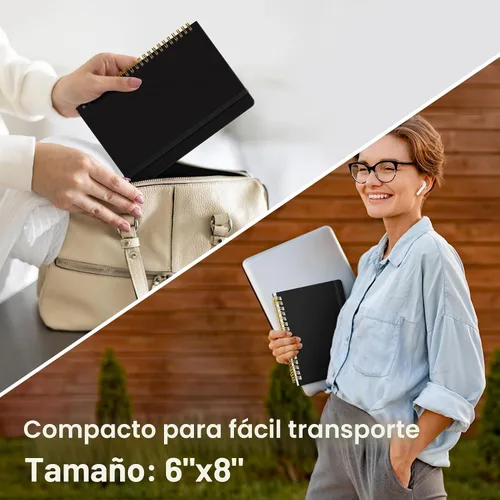 Miniatura 6 de Taja Cuaderno rayado en espiral para mujeres y hombres, 140 páginas, cuaderno de tapa dura con rayas universitarias para trabajo y toma de notas