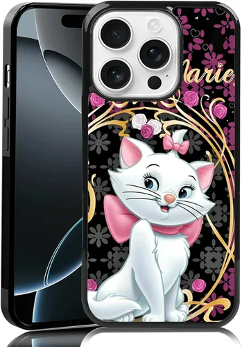 Miniatura 107 de Elegante funda de teléfono con diseño de gato Marie compatible con iPhone 11, funda de encaje dorado para iPhone, a prueba de golpes, rosa fucsia